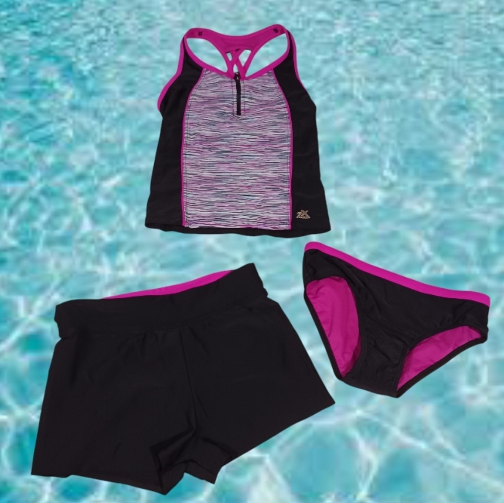 ZeroXposur 3-PC Swim Set Tankini Bottoms & Shorts - Picture 2 of 9